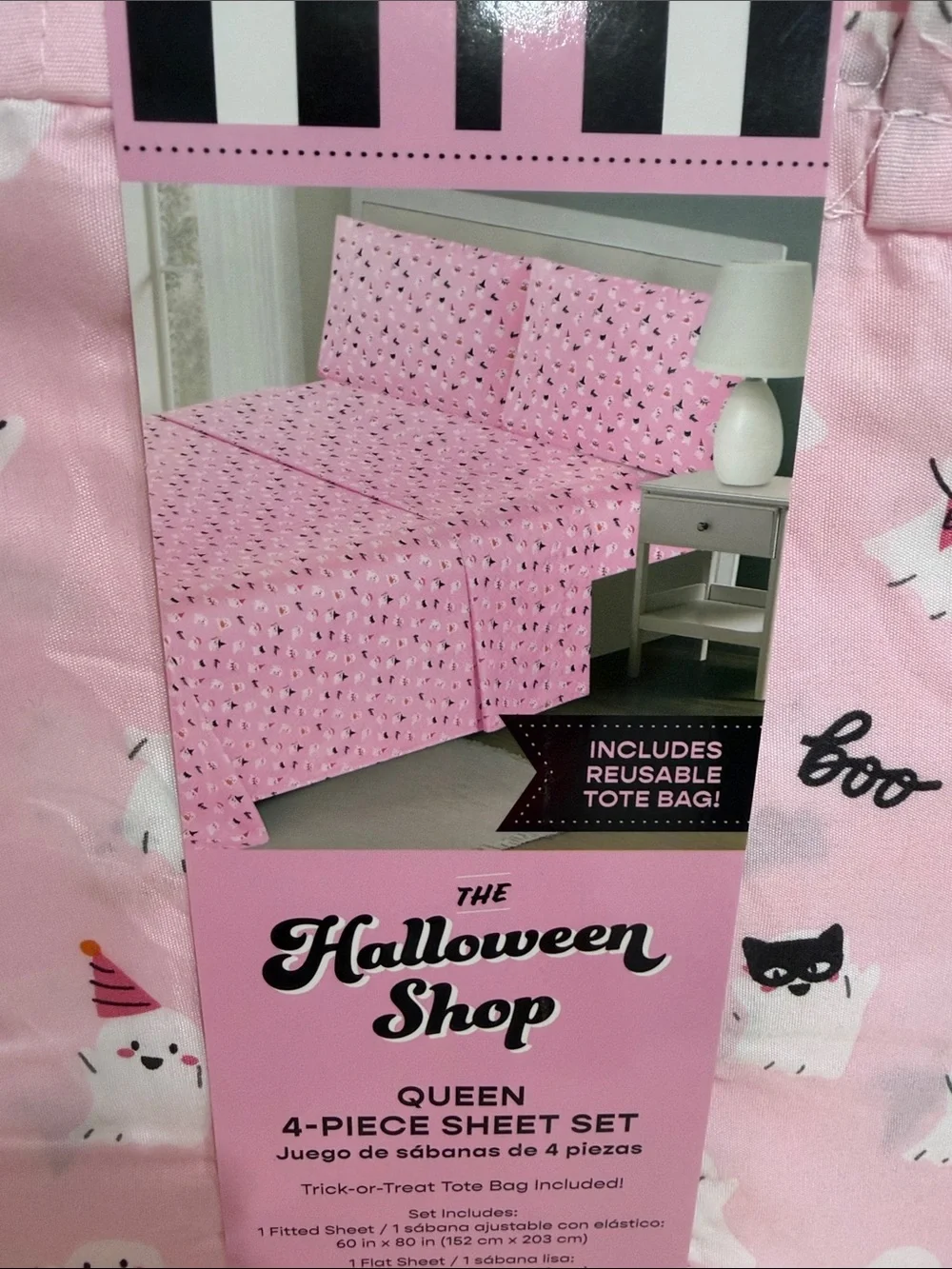 The Halloween Shop White/Pink & Black 
